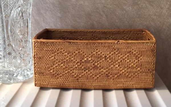 Natural Fiber Baskets, Small Storage Basket for Kitchen, Indonesia Woven Storage Basket, Rattan Storage Basket for Dining Room-LargePaintingArt.com
