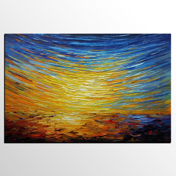 Abstract Landscape Painting, Custom Canvas Painting for Sale, Large Oil Painting on Canvas, Palette Knife Paintings, Buy Art Online-LargePaintingArt.com