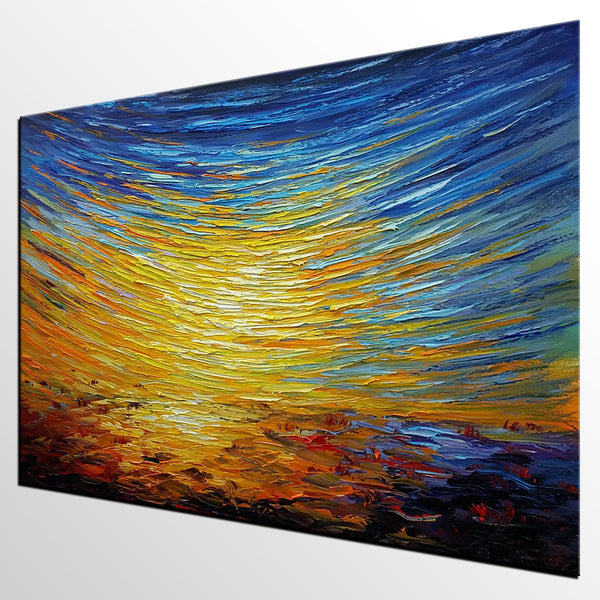 Abstract Landscape Painting, Custom Canvas Painting for Sale, Large Oil Painting on Canvas, Palette Knife Paintings, Buy Art Online-LargePaintingArt.com
