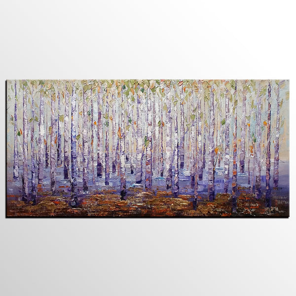 Custom Extra Large Painting, Autumn Tree Landscape Painting, Abstract Autumn Paintings-LargePaintingArt.com