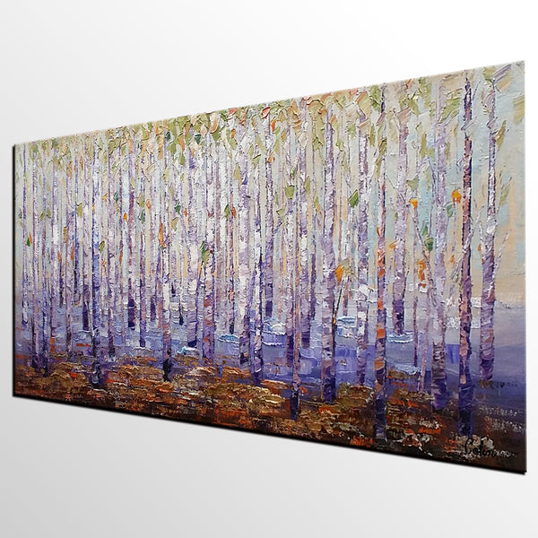 Custom Extra Large Painting, Autumn Tree Landscape Painting, Abstract Autumn Paintings-LargePaintingArt.com