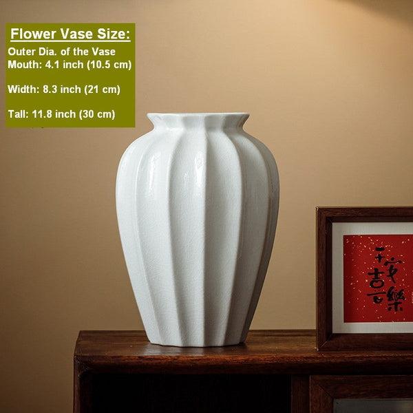 Large Flower Vases on Table, Centerpiece Ceramic Bud Vases, Porcelain Flower Vases, Handmade Water Holding Flower Vase-LargePaintingArt.com