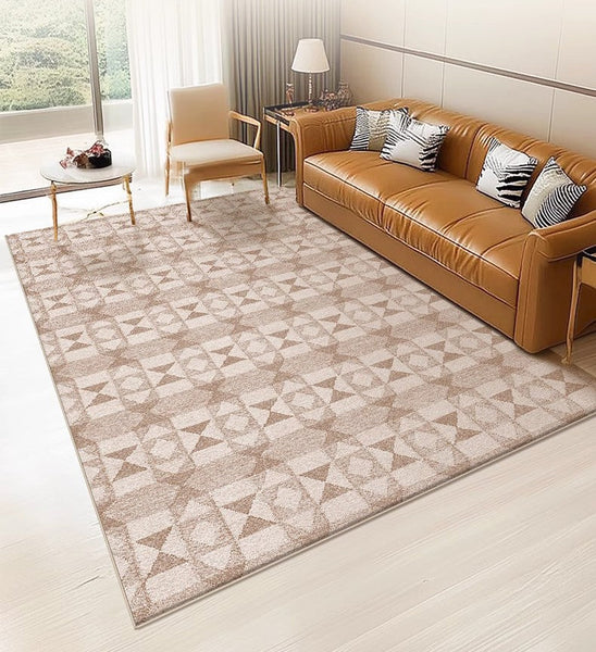 Contemporary Abstract Rugs under Dining Room Table, Large Modern Rugs for Living Room, Mid Century Modern Rugs for Bedroom-LargePaintingArt.com
