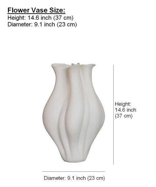 Large Porcelain Vases for Modern Home Decor, Unique Handmade Modern Flower Vase, Centerpiece Ceramic Bouquet Vases, Contemporary Vases on Dining Table-LargePaintingArt.com