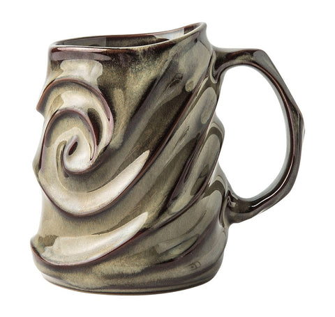 Brown Ceramic Coffee Mug, Stoneware Coffee Mugs, Large Capacity Coffee Cups, Large Handmade Pottery Coffee Mug-LargePaintingArt.com