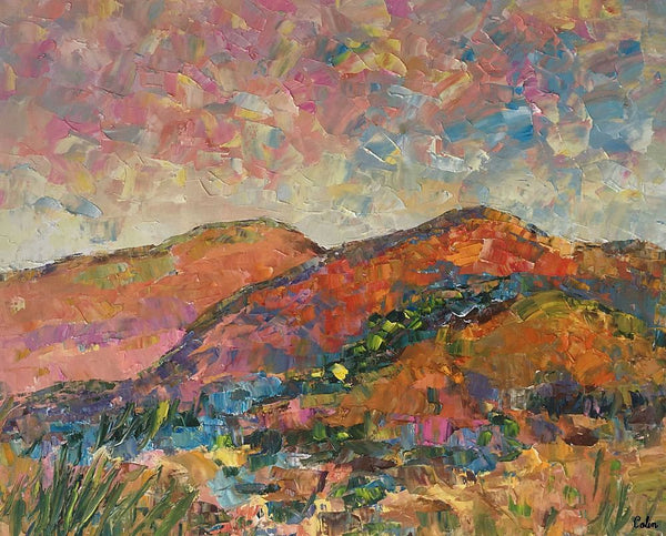 Custom Landscape Oil Painting, Original Artwork, Autumn Mountain Painting, Canvas Painting-LargePaintingArt.com