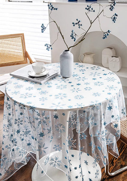 Extra Large Rectangular Tablecloth for Oval Table, Lace Embroidered Table Covers, Rectangular Table Covers for Coffee Table, Oversized Modern Lace Tablecloths-LargePaintingArt.com