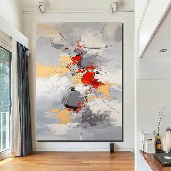 Large Canvas Painting for Office, Simple Modern Acrylic Paintings, Dining Room Canvas Painting, Contemporary Modern Artwork-LargePaintingArt.com