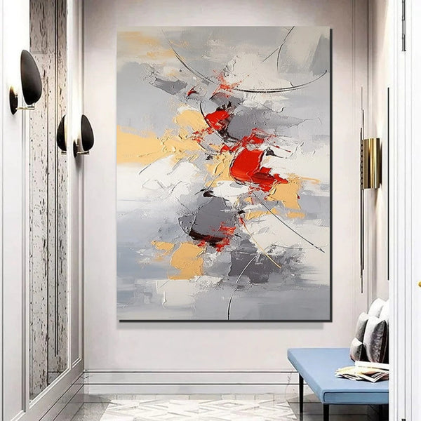 Large Canvas Painting for Office, Simple Modern Acrylic Paintings, Dining Room Canvas Painting, Contemporary Modern Artwork-LargePaintingArt.com