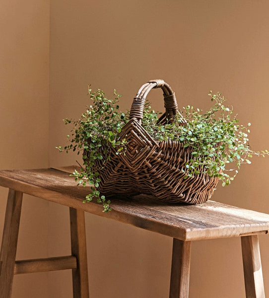 Large Picnic Food Basket with Handle, Natural Hand-woven Wicker Storage Basket, Natural Fruit Baskets, Kitchen Storage Baskets, Willow Weaving Baskets with Handle-LargePaintingArt.com