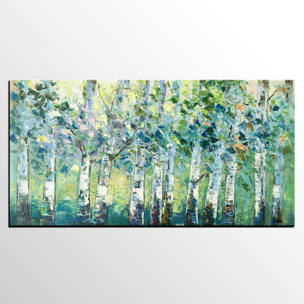 Spring Tree Painting, Original Painting, Custom Extra Large Painting, Oil Painting for Dining Room