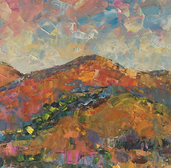 Custom Landscape Oil Painting, Original Artwork, Autumn Mountain Painting, Canvas Painting-LargePaintingArt.com