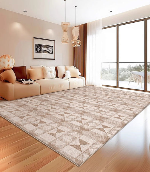 Contemporary Abstract Rugs under Dining Room Table, Large Modern Rugs for Living Room, Mid Century Modern Rugs for Bedroom-LargePaintingArt.com