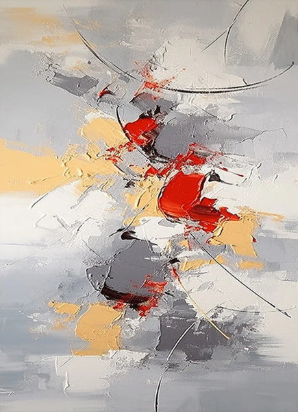 Large Canvas Painting for Office, Simple Modern Acrylic Paintings, Dining Room Canvas Painting, Contemporary Modern Artwork-LargePaintingArt.com