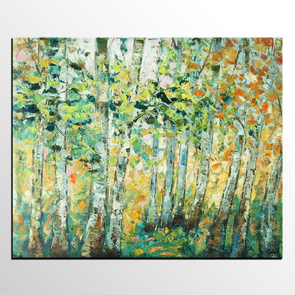 Landscape Painting, Autumn Tree Painting, Original Wall Art, Custom Large Canvas Art, Original Artwork, Canvas Oil Painting-LargePaintingArt.com