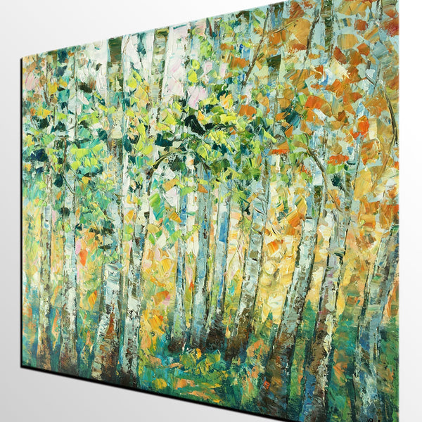 Landscape Painting, Autumn Tree Painting, Original Wall Art, Custom Large Canvas Art, Original Artwork, Canvas Oil Painting-LargePaintingArt.com