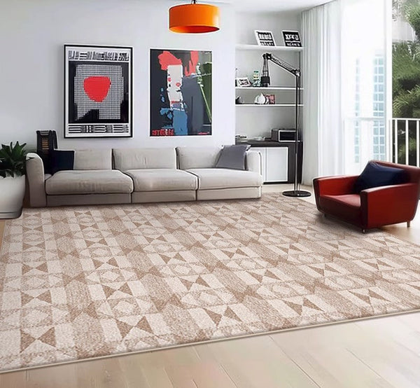 Contemporary Abstract Rugs under Dining Room Table, Large Modern Rugs for Living Room, Mid Century Modern Rugs for Bedroom-LargePaintingArt.com