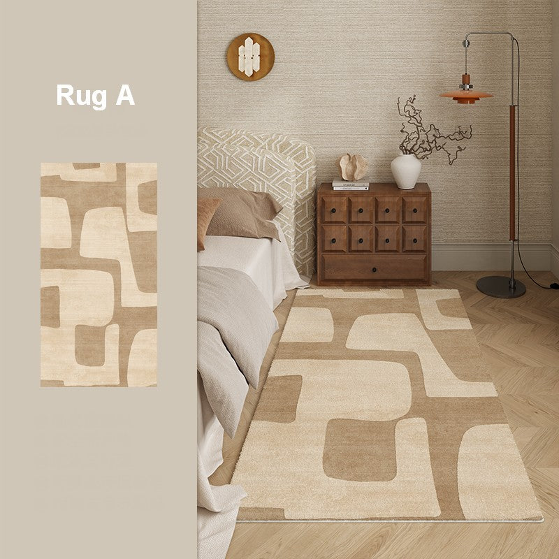 Unique Geometric Modern Rugs under Dining Room Table, Brown Modern Carpets for Office, Abstract Modern Rugs for Living Room, Contemporary Modern Rugs Next to Bed-LargePaintingArt.com