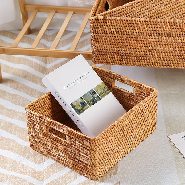 Large Storage Basket for Living Room, Kitchen Storage Baskets, Woven Storage Basket for Shelves, Rattan Storage Baskets for Toys-LargePaintingArt.com