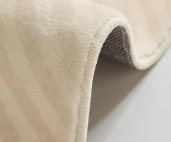 Geometric Circular Rugs for Dining Room, Cream Color Contemporary Modern Rugs, Modern Rugs under Coffee Table, Abstract Modern Round Rugs for Bedroom-LargePaintingArt.com