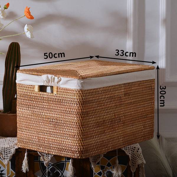 Extra Large Rattan Storage Baskets, Oversized Laundry Storage Baskets, Round Storage Baskets, Storage Baskets for Clothes, Storage Baskets for Bathroom-LargePaintingArt.com