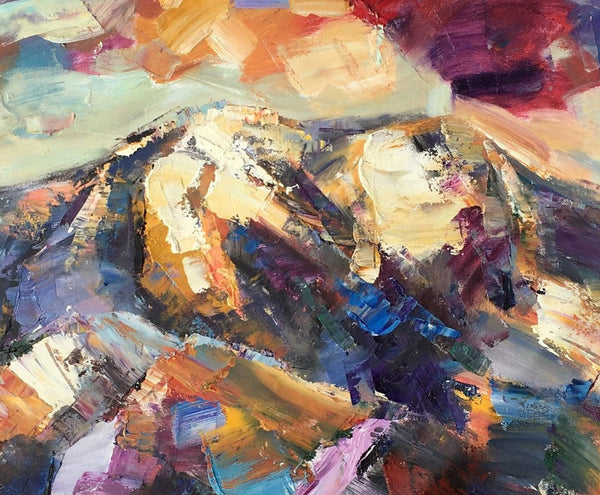 Mountain Landscape Painting, Custom Abstract Oil Paintings, Large Landscape Oil Painting, Large Painting for Sale-LargePaintingArt.com