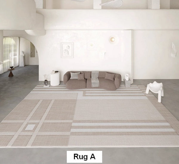 Modern Rug Ideas for Bedroom, Geometric Modern Rug Placement Ideas for Living Room, Contemporary Area Rugs for Dining Room-LargePaintingArt.com