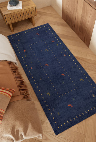 Modern Runner Rugs Next to Bed, Contemporary Runner Rugs for Living Room, Blue Runner Rugs for Hallway, Bathroom Runner Rugs, Kitchen Runner Rugs-LargePaintingArt.com