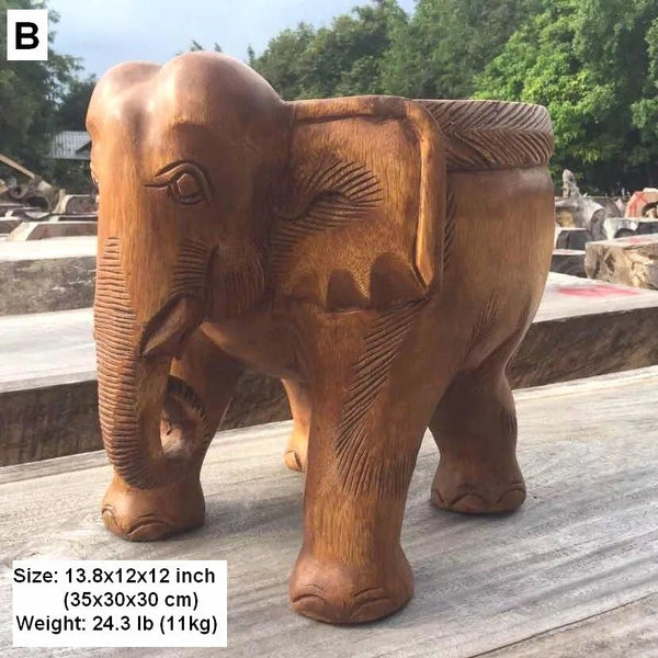 Elephant Sofa Stool, Dining Table Stool, Handmade Solid Wood low Stool, Elephant Wooden Stool, Creative Shoe-changing Stool-LargePaintingArt.com