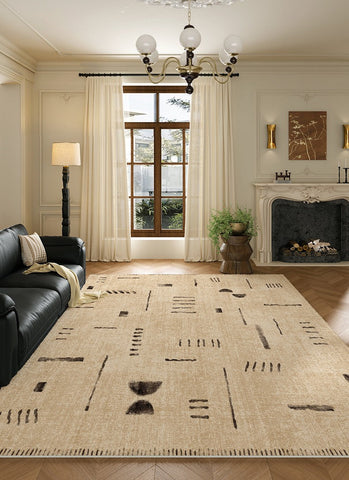 Modern Rugs under Dining Room Table, Contemporary Abstract Rugs Next to Bed, Geometric Modern Carpets for Office, Large Modern Rugs for Living Room-LargePaintingArt.com
