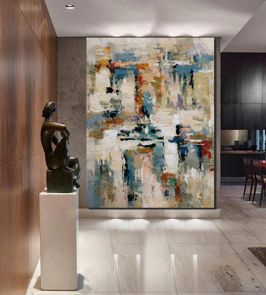 Hand Painted Canvas Art, Modern Paintings for Living Room, Simple Painting Ideas for Bedroom, Palette Knife Paintings-LargePaintingArt.com