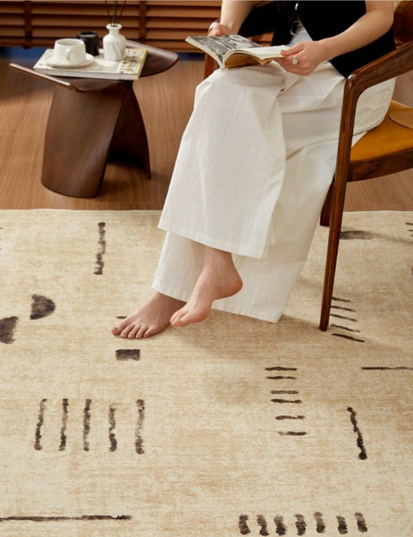 Modern Rugs under Dining Room Table, Contemporary Abstract Rugs Next to Bed, Geometric Modern Carpets for Office, Large Modern Rugs for Living Room-LargePaintingArt.com