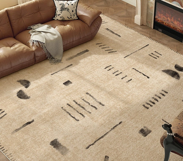 Modern Rugs under Dining Room Table, Contemporary Abstract Rugs Next to Bed, Geometric Modern Carpets for Office, Large Modern Rugs for Living Room-LargePaintingArt.com