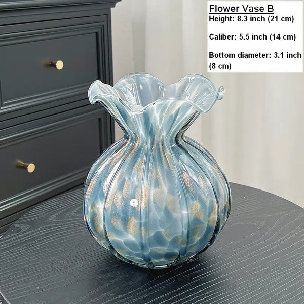 Centerpiece Vases on Table, Handmade Liuli Vases, Color Glaze Vase, Modern Glass Bud Vases, Contemporary Vases for Modern Home Decor-LargePaintingArt.com