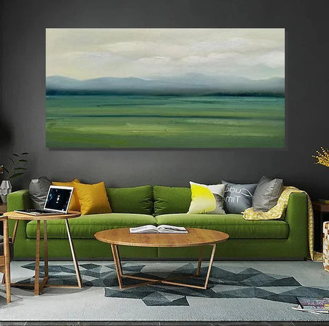 Hand Painted Wall Art Paintings, Contemporary Canvas Artwork, Abstract Landscape Acrylic Paintings, Abstract Wall Art Paintings, Modern Art for Dining Room-LargePaintingArt.com