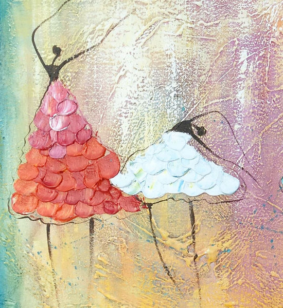 Simple Wall Art Ideas for Living Room, Ballet Dancer Painting, Large Acrylic Painting, Custom Canvas Painting, Modern Abstract Painting-LargePaintingArt.com