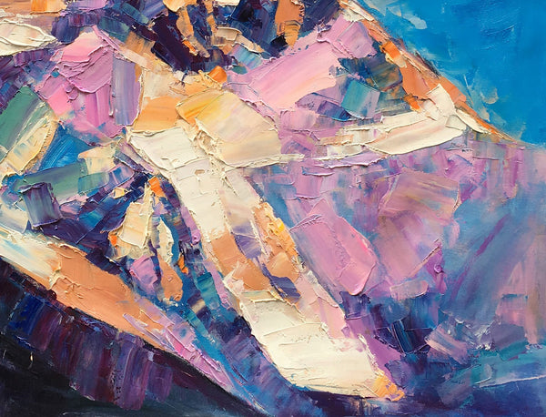 Abstract Landscape Painting, Mountain Landscape Painting, Bedroom Canvas Paintings, Custom Original Oil Painting on Canvas-LargePaintingArt.com