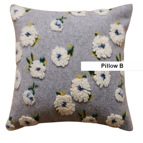 Contemporary Modern Sofa Pillows, Square Modern Throw Pillows for Couch, Flower Decorative Pillow Covers, Decorative Pillows for Bedroom-LargePaintingArt.com