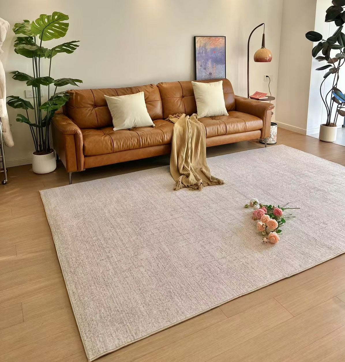 Modern Rugs under Dining Room Table, Abstract Area Rugs for Living Room, Geometric Contemporary Modern Rugs Next to Bed-LargePaintingArt.com