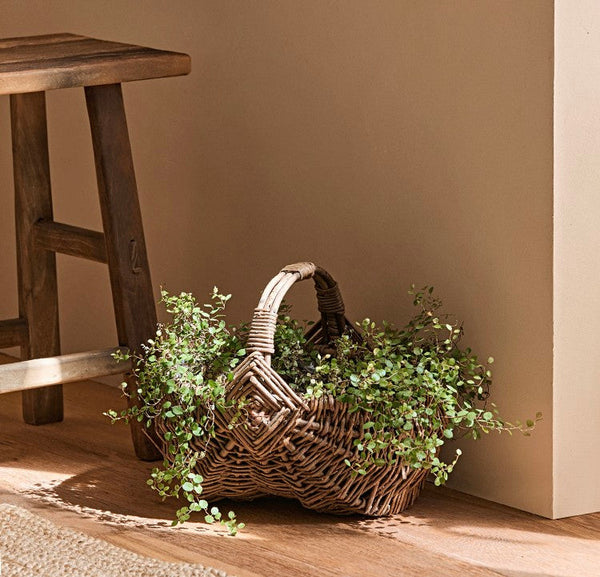 Large Picnic Food Basket with Handle, Natural Hand-woven Wicker Storage Basket, Natural Fruit Baskets, Kitchen Storage Baskets, Willow Weaving Baskets with Handle-LargePaintingArt.com