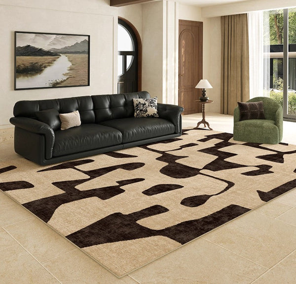 Large Modern Rugs for Living Room, Modern Rugs under Dining Room Table, Contemporary Abstract Rugs Next to Bed, Geometric Modern Carpets for Office-LargePaintingArt.com