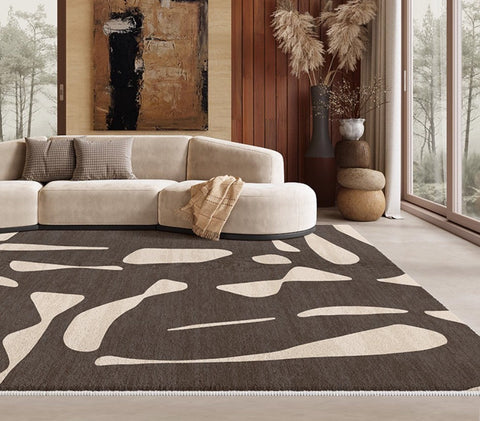 Dining Room Floor Rugs, Abstract Contemporary Rugs for Bedroom, Modern Rug Ideas for Living Room, Modern Rugs under Sofa-LargePaintingArt.com