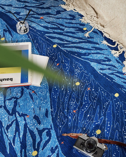 Geometric Modern Rugs under Dining Room Table, Contemporary Modern Rugs Next to Bed, Abstract Area Rugs for Living Room, Modern Carpets for Office-LargePaintingArt.com