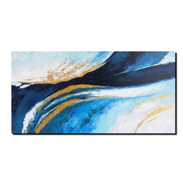 Living Room Wall Art Paintings, Blue Acrylic Abstract Painting Behind Couch, Large Painting on Canvas, Buy Paintings Online, Acrylic Painting for Sale-LargePaintingArt.com