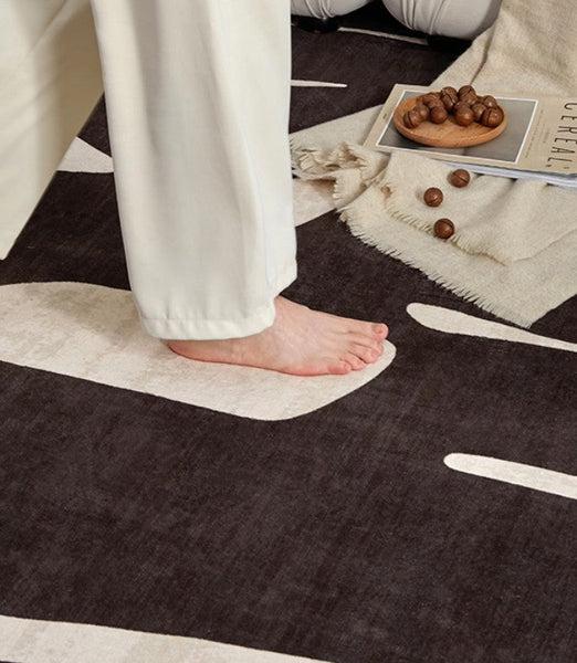 Dining Room Floor Rugs, Abstract Contemporary Rugs for Bedroom, Modern Rug Ideas for Living Room, Modern Rugs under Sofa-LargePaintingArt.com