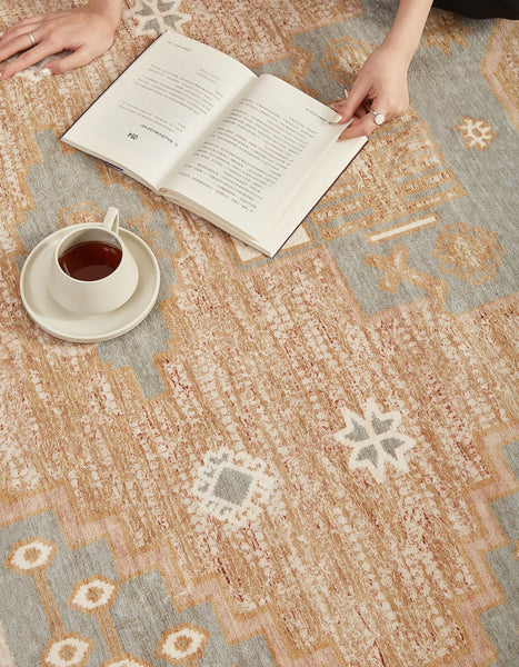 Vintage Soft Turkish Rug for Living Room, Large Modern Rugs under Dining Room Table, Contemporary Abstract Rugs Next to Bed, Geometric Modern Carpets for Office-LargePaintingArt.com
