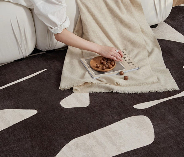 Dining Room Floor Rugs, Abstract Contemporary Rugs for Bedroom, Modern Rug Ideas for Living Room, Modern Rugs under Sofa-LargePaintingArt.com