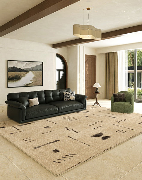 Modern Rugs under Dining Room Table, Contemporary Abstract Rugs Next to Bed, Geometric Modern Carpets for Office, Large Modern Rugs for Living Room-LargePaintingArt.com