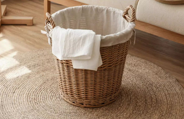 Large Food Storage Basket with Handle, Natural Hand-woven Wicker Storage Basket for Clothes, Willow Weaving Baskets for Clothes, Extra Large Kitchen Storage Baskets-LargePaintingArt.com