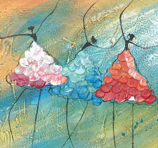 Simple Abstract Paintings, Ballet Dancer Painting, Original Artwork, Bedroom Canvas Painting, Acrylic Canvas Painting, Custom Art-LargePaintingArt.com